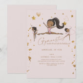 Invitation Gymnastique Tumble Twirl Anniversaire Partie IV (Devant / Derrière)
