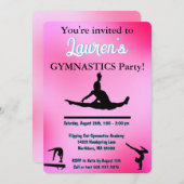 Invitation Gymnastique Tumbling Anniversaire (Devant / Derrière)