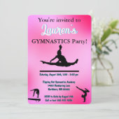 Invitation Gymnastique Tumbling Anniversaire (Debout devant)