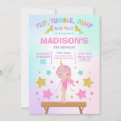 Invitation Gymnastique Unicorne Gymnastique Party (Devant)