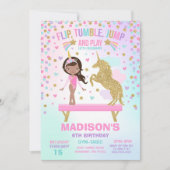 Invitation Gymnastique Unicorne Gymnastique Party (Devant)