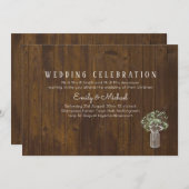 Invitation Gypsophila Babys Respire Mariage simple et élégant (Devant / Derrière)