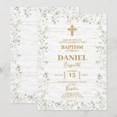 Invitation Gypsophila du souffle du bébé ​ baptême (Devant / Derrière)