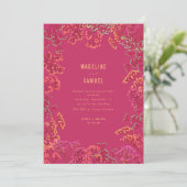 Invitation Gypsophila Hot rose Neon Mariage botanique (Debout devant)
