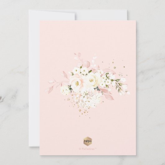 Invitation H2 Blush Hydrangea Crème Dîner de répétition Roses (Dos)