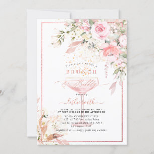 Invitation H2 Dusty Rose Blush Hydrangea Brunch Bubbly Invit