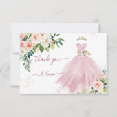 Invitation H2 Étincelant rose Quinceanera robe Merci (Devant)