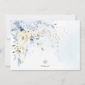 Invitation H2 Fleurs Bleu glacé Blanc Brunch nuptial (Dos)
