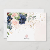 Invitation H2 Fleurs Blush Marine Bourgogne Bridal Brunch (Dos)