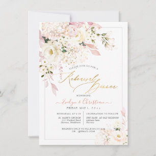 Invitation H2 Hydrangea Rose Pâle Dîner de Répétition