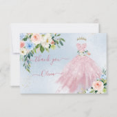 Invitation H2 Rose Bleu Parkling Quinceanera Robe Merci (Devant)