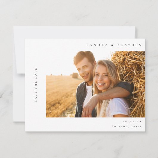 Invitation H MOD 2 Photo simple Enregistrer la date (Devant)