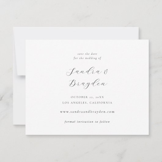 Invitation H MOD 2 Photo simple Enregistrer la date (Dos)