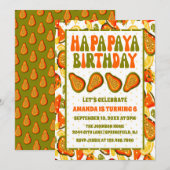 Invitation Ha-papaya Anniversaire Papaya Joyeux Anniversaire (Devant / Derrière)