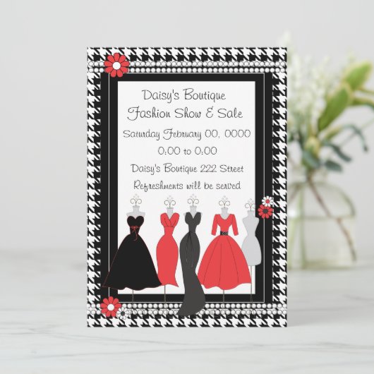 Invitation Habillement Shop Daisy Thème (Debout devant)