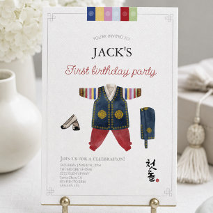 Invitation Habillement traditionnel coréen Dol Janchi pour le
