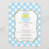 Invitation Hachure de l'invitation de baby shower de garçon (Devant / Derrière)