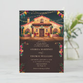 Invitation Hacienda Mexicaine Rustique Élégant Mariage Fiesta (Debout devant)