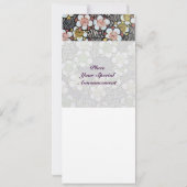 INVITATION HAIKU/ FLEURS DE PRINTEMPS ROSE BLANC NOIR (Dos)