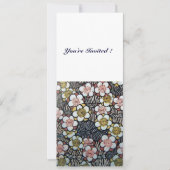 INVITATION HAIKU/ FLEURS DE PRINTEMPS ROSE BLANC NOIR (Devant)