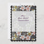 INVITATION HAIKU/ FLEURS DE PRINTEMPS ROSE BLANC NOIR (Dos)