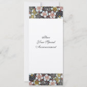 INVITATION HAIKU/ FLEURS DE PRINTEMPS ROSE BLANC NOIR (Dos)