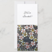 INVITATION HAIKU/ FLEURS DE PRINTEMPS ROSE BLANC NOIR (Devant)