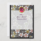 INVITATION HAIKU/FLEURS DU PRINTEMPS, MONOGRAMME DE RUBY DE F (Dos)