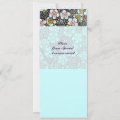 INVITATION HAIKU/ NOIR BLANC JAUNE ROSE BLEU PRINTEMPS FLEURS (Dos)