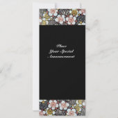 INVITATION HAIKU/ NOIR BLANC JAUNE ROSE FLEURS DE PRINTEMPS (Dos)