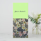 INVITATION HAIKU/ NOIR BLANC JAUNE VERT FLEURS DE PRINTEMPS (Debout devant)