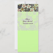 INVITATION HAIKU/ NOIR BLANC JAUNE VERT FLEURS DE PRINTEMPS (Dos)