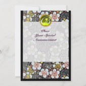 INVITATION HAIKU/PRINTEMPS FLEURS JAUNE TOPAZE MONOGRAMME (Dos)