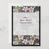 Invitation HAIKU rose blanc marron noir (Dos)