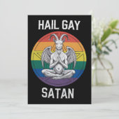Invitation Hail Gay Satan Funny Goth Gothique Goat LGBTQ (Debout devant)