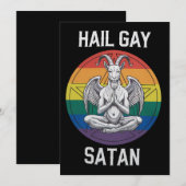 Invitation Hail Gay Satan Funny Goth Gothique Goat LGBTQ (Devant / Derrière)