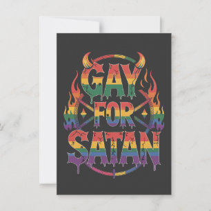 Invitation Hail Gay Satan Rainbow Baphomet Devil Goat LGBTQ
