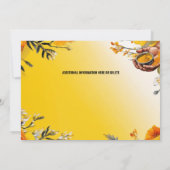 Invitation Haldi cérémonie floral turmerie mains fleurs (Dos)