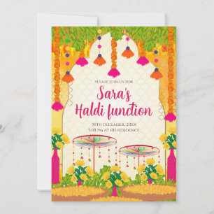 Invitation Haldi numérique Mehndi invitation Carte