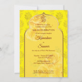 Invitation Haldi Sanget, mignon dessin de couple indien marié (Dos)