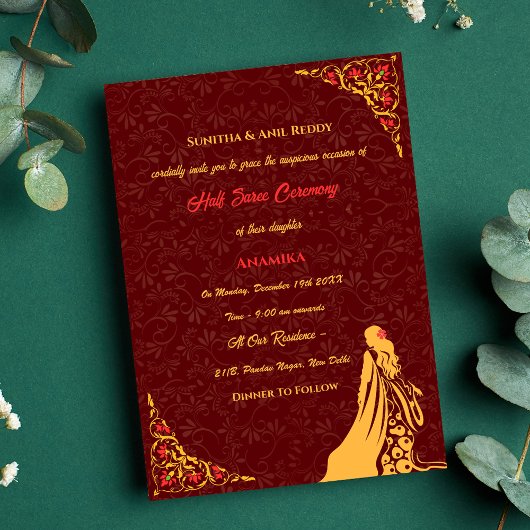 Invitation Half Saree Ritu Kala Samskara