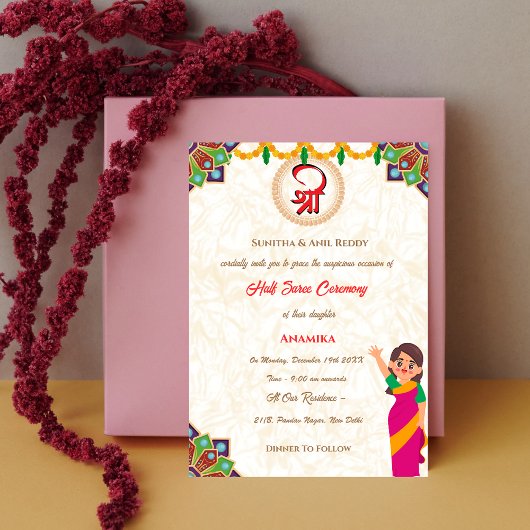 Invitation Half Saree Ritu Kala Samskara