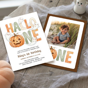 Invitation Hallo-one 1er Anniversaire Photo Citrouille Automn