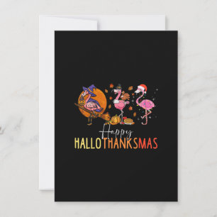 Invitation Hallo ThanksMas Flamant Chapeau De Sorcier Dindon