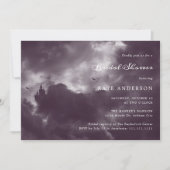 Invitation Hallomariage gothique romantique violet Fête des m (Devant)