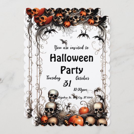 Invitation Halloween (Devant / Derrière)