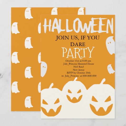 Invitation Halloween (Devant / Derrière)
