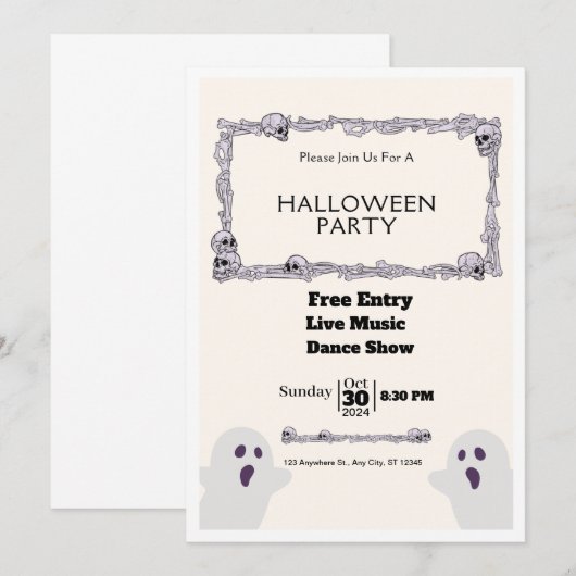 Invitation Halloween (Devant / Derrière)