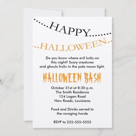Invitation Halloween (Devant)