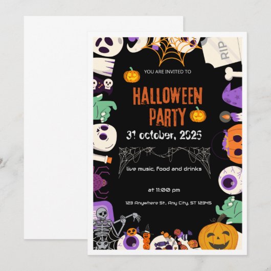 Invitation Halloween (Devant / Derrière)